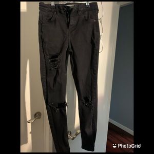 Black distressed jeans